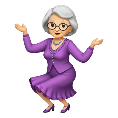 An old lady dancing sticker
