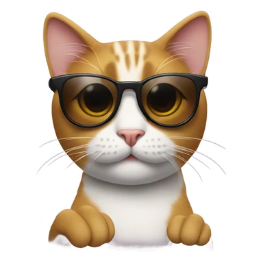 Cat with sunglasses and middle finger  sticker