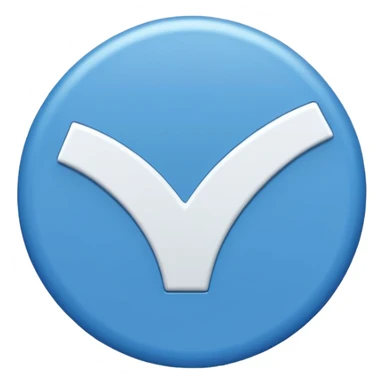 A blue circle entered by a white check mark sticker