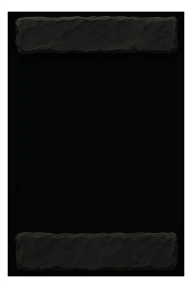 Render the card background in the exact same dimensions as the reference image. Make the two stone areas the same size and shape. Change the stone to have rougher, more irregular edges while keeping the overall style and color the same as the original. sticker