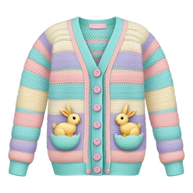pastel crocheted easter cardigan sticker