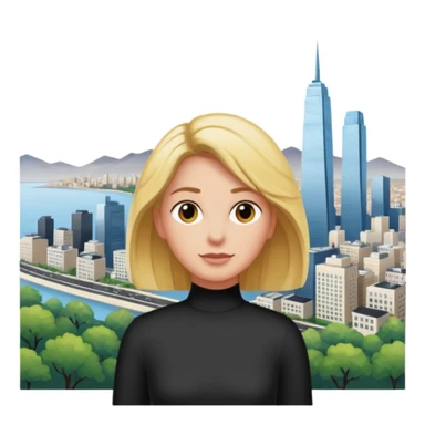 quelqu'un qui admire la vue depuis un point panoramique avec une ville en contrebas
 sticker