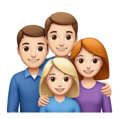 family posing for photo frame sticker