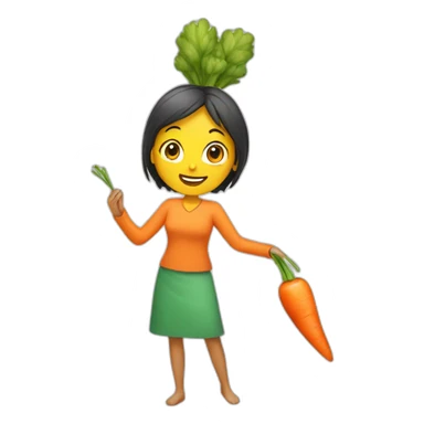 Women spining carrot sticker