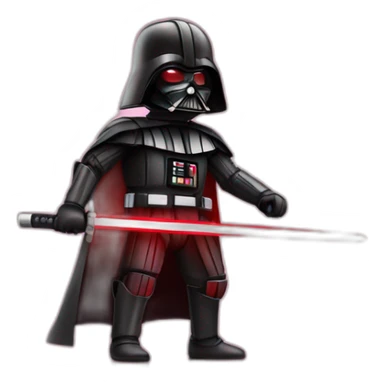 dark vador en position de combat qui tien un sabre laser rouge sticker