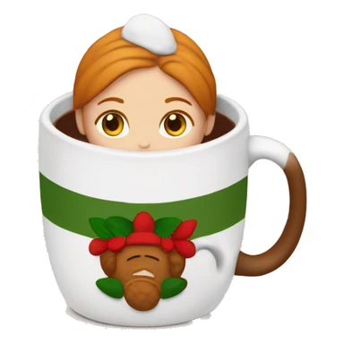 Ginger girl holiday mug of hot coco sticker