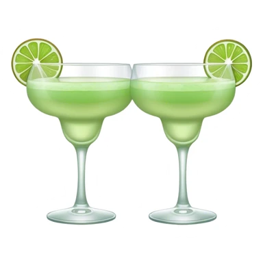 Pink margarita glass and pale green margarita glasses clinking in celebration  sticker
