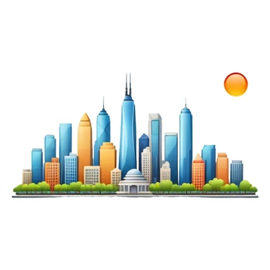 city skyline sticker