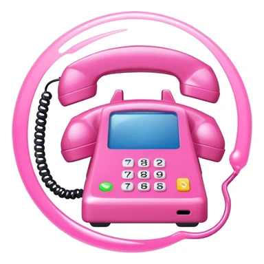 pink phone call \caller id bubble sticker