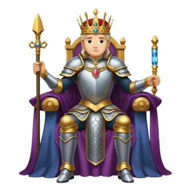 The Emperor tarot card emoji, inspired by Rider Waite Smith deck, regal figure on throne, concise, colorful sticker