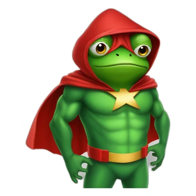 frog-in-superhero-costume-with-red-cape sticker