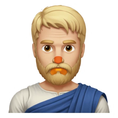ancient greek man blond hair and beard sticker