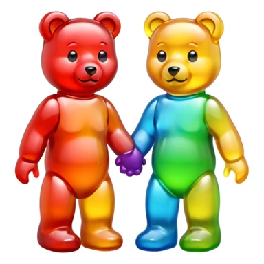 Three gummy bears holding hands sticker