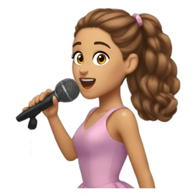 ariana-grande-singing-with-microphone sticker