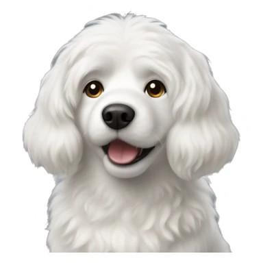 White dog Poddle  sticker