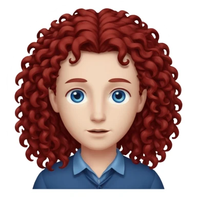 Chappell Roan with blue eyes and long dark red curly hair sticker