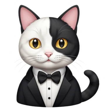 Black and white cat with tuxedo on  sticker