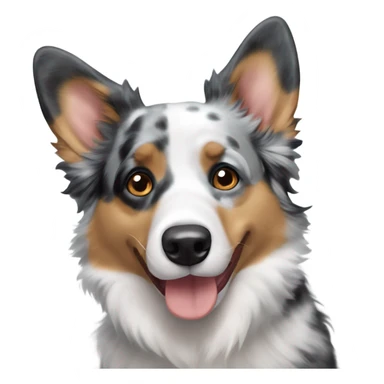blue merle corgi and Australian shepherd mix sticker