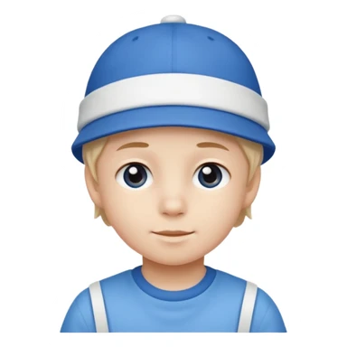 kid with blue and white hat sticker