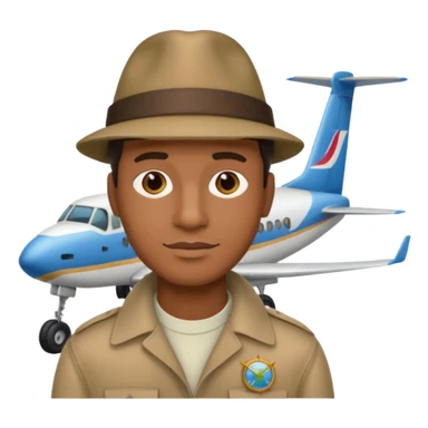 Visage homme créole réunionnais avec chapeau arrive avion sticker