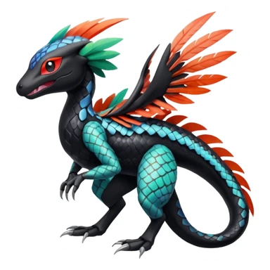 Meloetta-Salandit-Nargacuga-Pokémon-Fakémon-fusion-hybrid-creature sticker