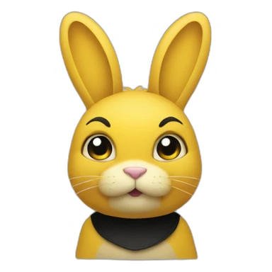 fierce looking yellow and black colored bunny facing to the right sticker