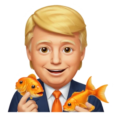 trump eating goldfish sticker