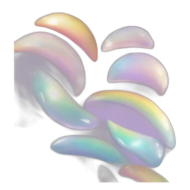 glossy Pastel whitish iridescent glass rainbow crystal crescent sticker