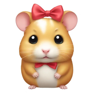  A Hamster who is sad with a bow on its head sticker