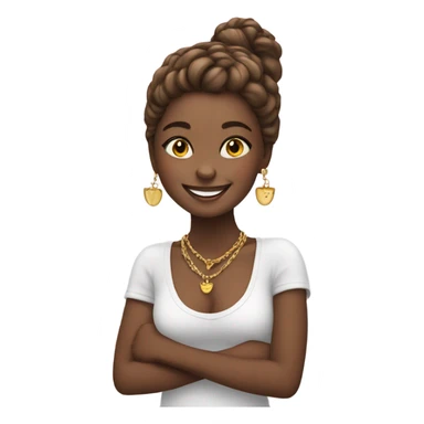 happy girl with cat jewelry sticker