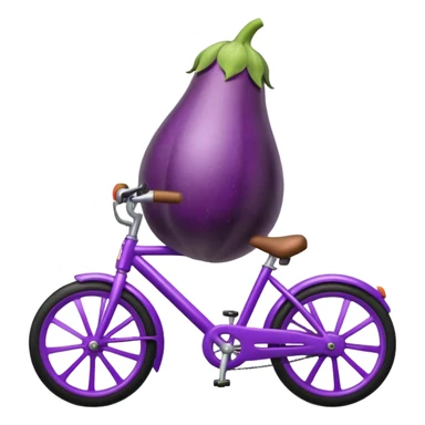 An eggplant on a bike sticker
