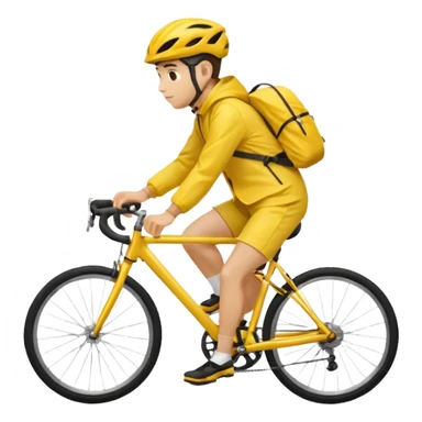 Cyclist in raincoat sticker