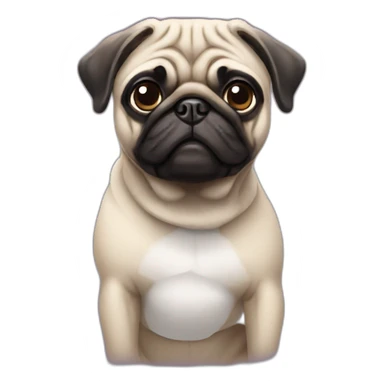 pug wearing a t-shirt sticker