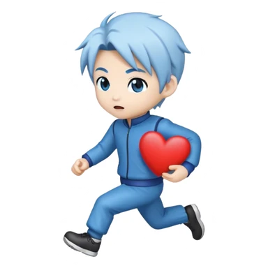 tạo nhân vật kaito kid đang trộm trái tim bỏ chạy chibi  sticker