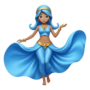 blue genie girl body sticker
