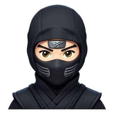 Clash of Clans aesthetic friendly Ninja Portrait Emoji, With a sleek, agile build clad in dark, stealthy attire and a determined gaze beneath a subtle mask, his face rendered in a natural skin tone (not yellow), Simplified yet sharply defined features, highly detailed, glowing with a cool, shadowy radiance, high shine, intelligent and stealthy, stylized with an air of ancient martial prowess, focused and alert, soft glowing outline, capturing the essence of a confident ninja ready to vanish into the shadows with effortless grace! sticker