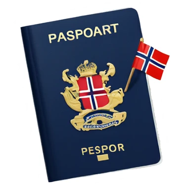 passport next to norwegian flag sticker