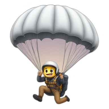 emoji of a man parachuting sticker