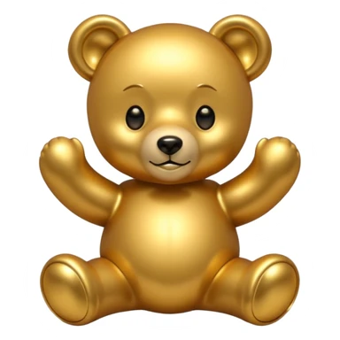 gold metal glow tedy bear sticker