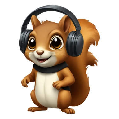 spy squirrel wearing eye mask and headphones sticker