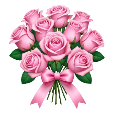 pink rose bouquet with pink ribbons  sticker