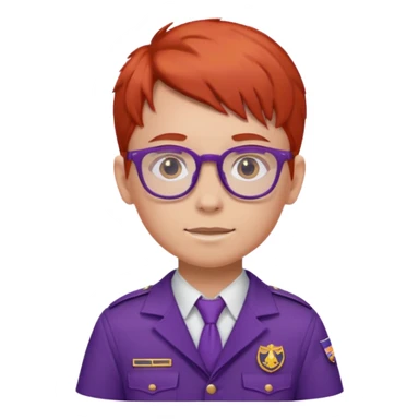 red haired scout kid with purple uniform and glassess sticker