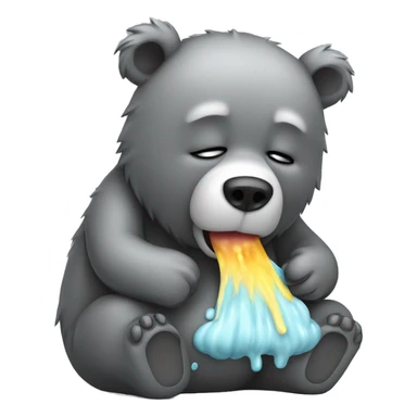 realistic-grey-bear-is-vomiting sticker