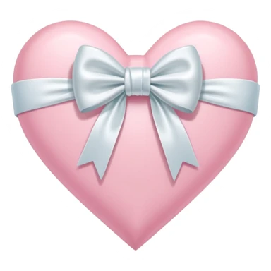 Pastel pink heart with white bow sticker