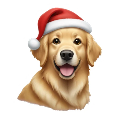 Golden retriever dressed as Santa Claus  sticker