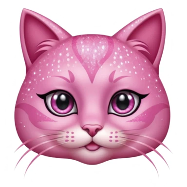 glitter sexy pink cat sticker