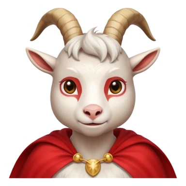 white female goat wearing a read cape like superman sticker