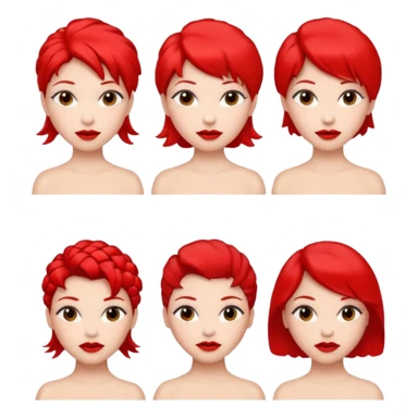 woman red lips, deifferent hair styles. sticker