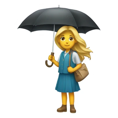 girl with umbrella sticker