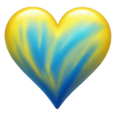 Shiny Yellow and blue ombré heart sticker